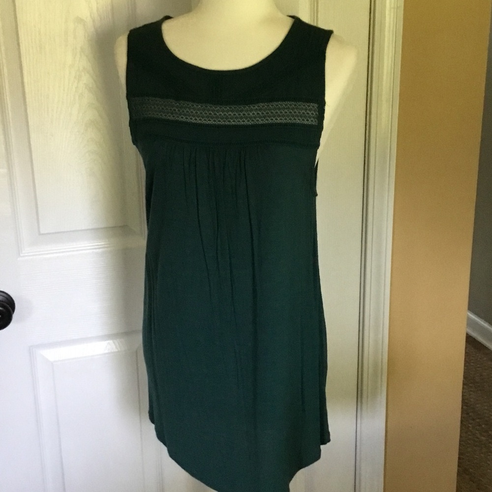 Merona Dark Green Cottage Lace trim Fairycore Sleeveless Tank Size XL
